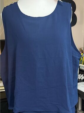 Sleeveless Layered Navy Blue Romper Dress